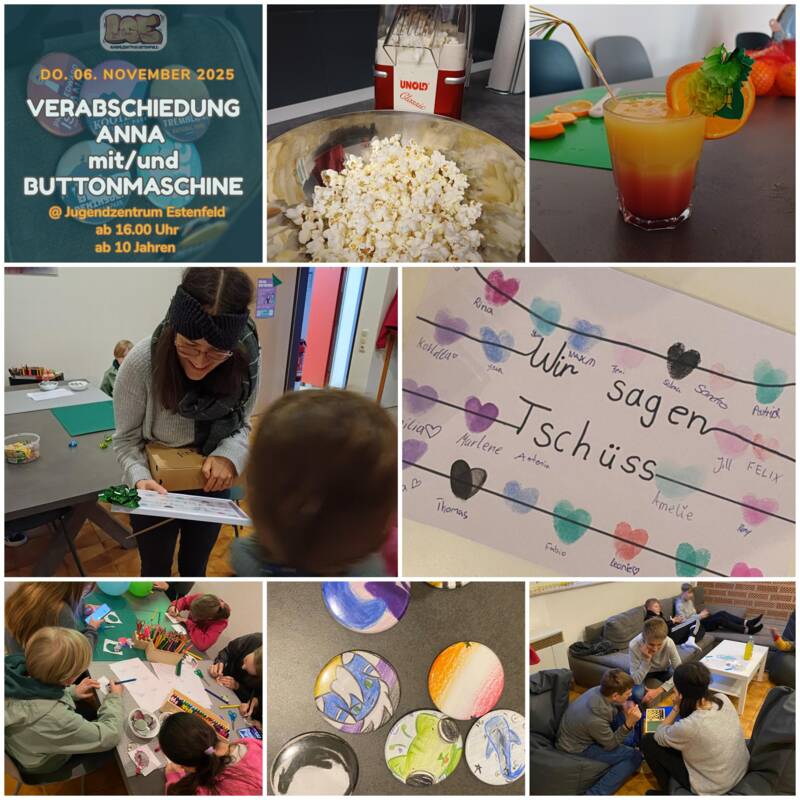 Verabschiedung Anna mit/und Buttonmaschine
